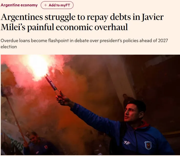 Financial Times habló sobre la morosidad en la Argentina y calificó como “dolorosa” la reforma económica del Gobierno