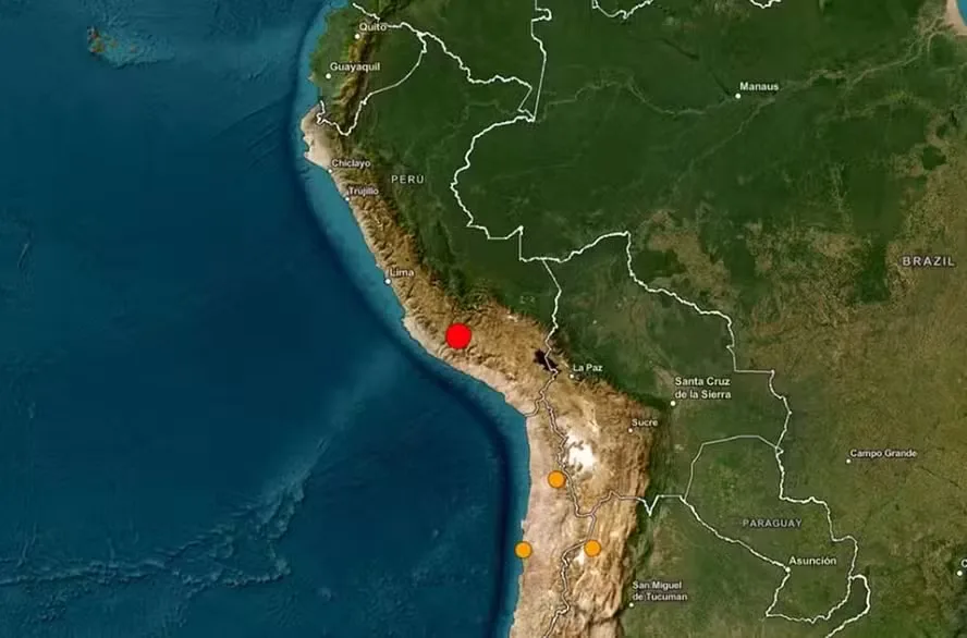 Terremoto de magnitude 6,7 atinge o sul do Peru