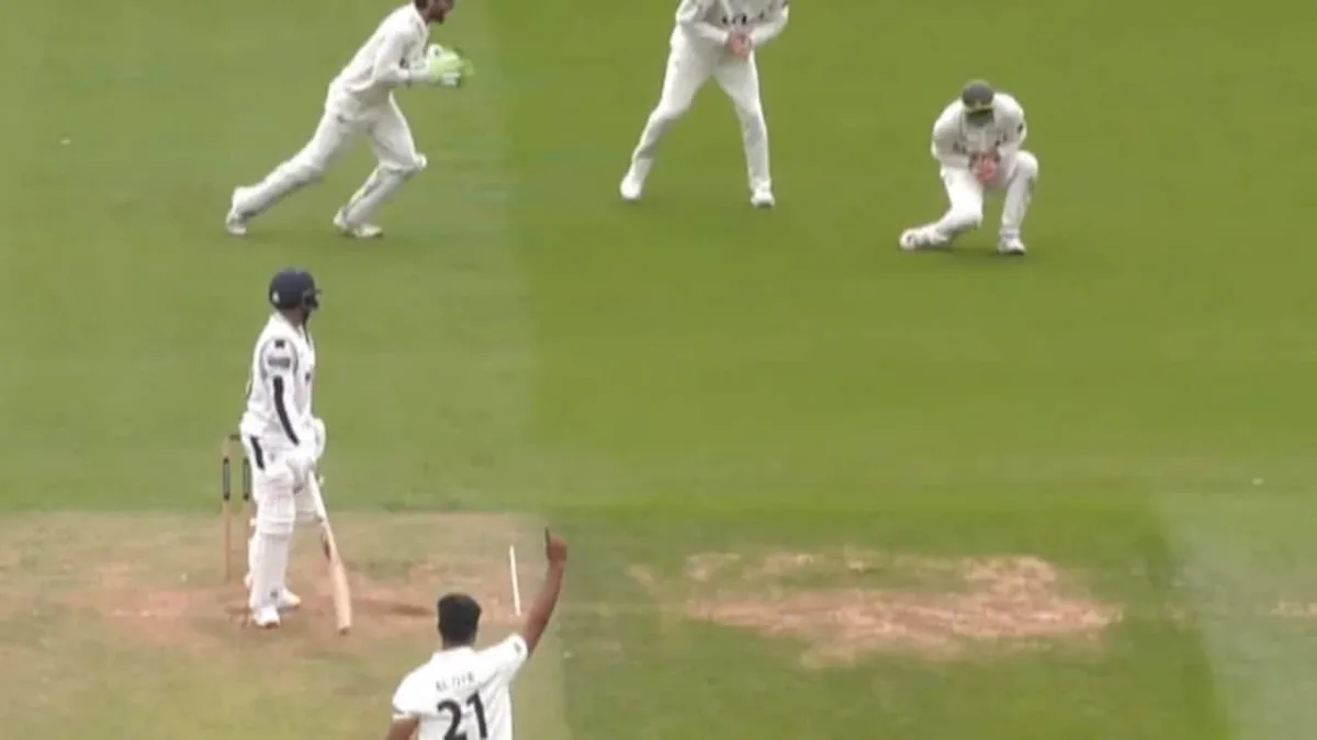 Auqib Nabi's First Wicket In County Championship 2026 Is His India Teammate. Watch