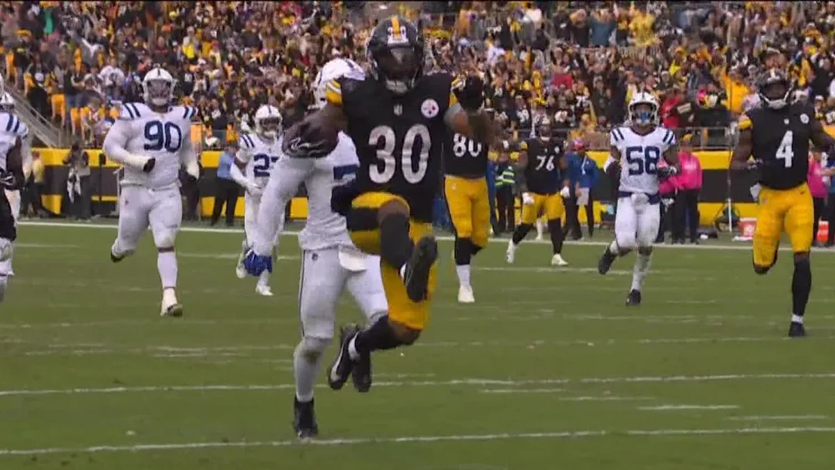 Steelers’ Warren breaks multiple tackles for second massive TD vs. Colts