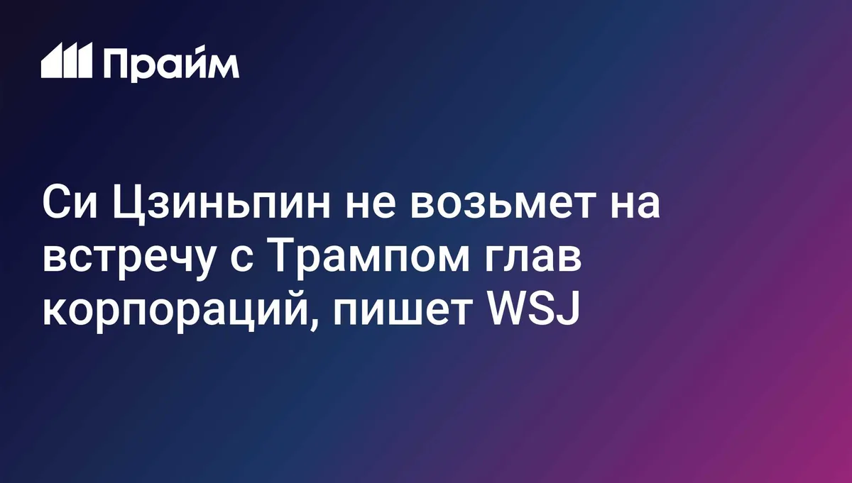 Си Цзиньпин не возьмет на встречу с Трампом глав корпораций, пишет WSJ