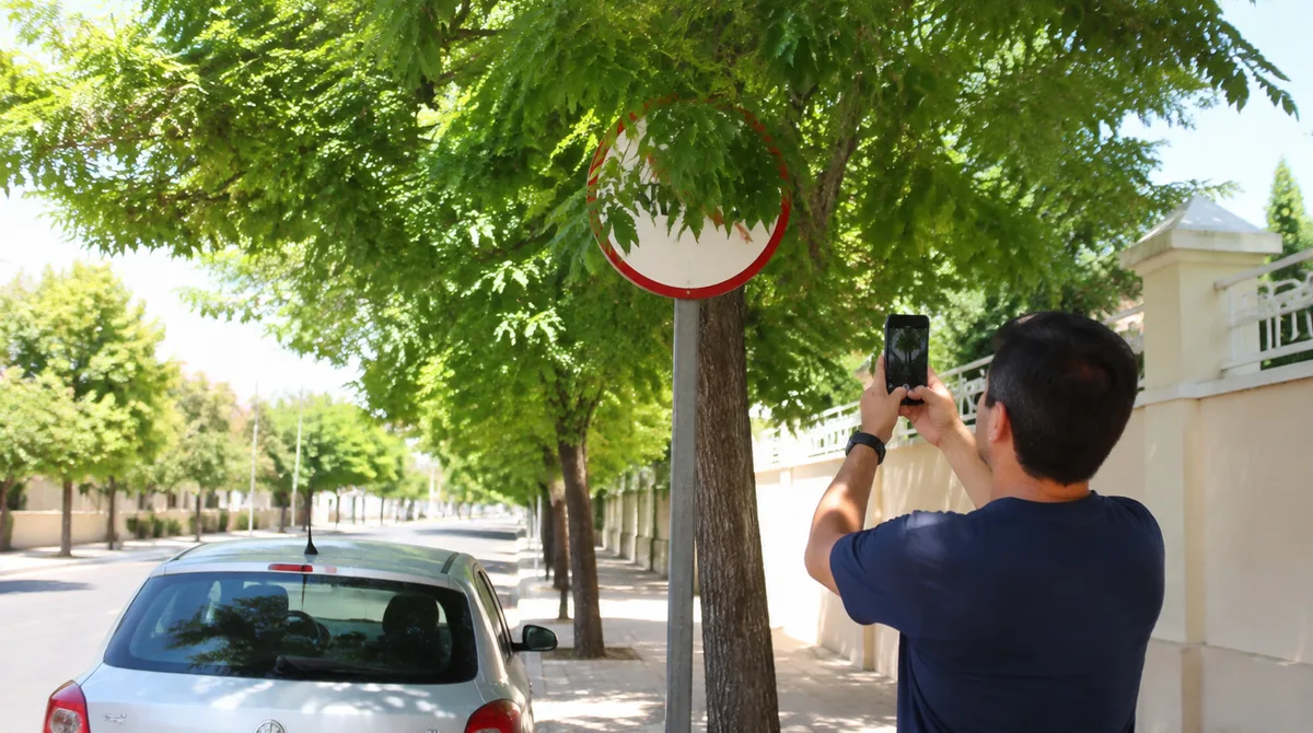 Motorista recorre de multa alegando placa de sinalização encoberta por árvore e vence usando um registro fotográfico com data, o Detran explica o que precisa aparecer na imagem