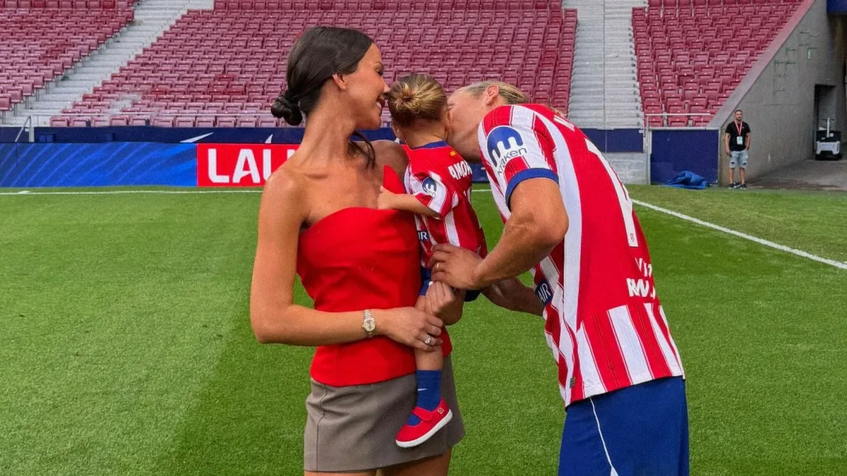 La emoción de Marcos Llorente y Paddy Noarbe al llevar a su hija por primera vez al Metropolitano: "Nuestra superestrella"
