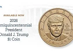 Präsident mit finsterem Blick: Goldener Trump-Dollar kommt in Umlauf