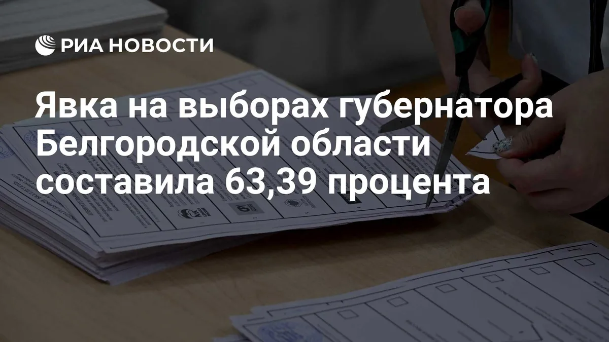 Явка на выборах губернатора Белгородской области составила 63,39 процента