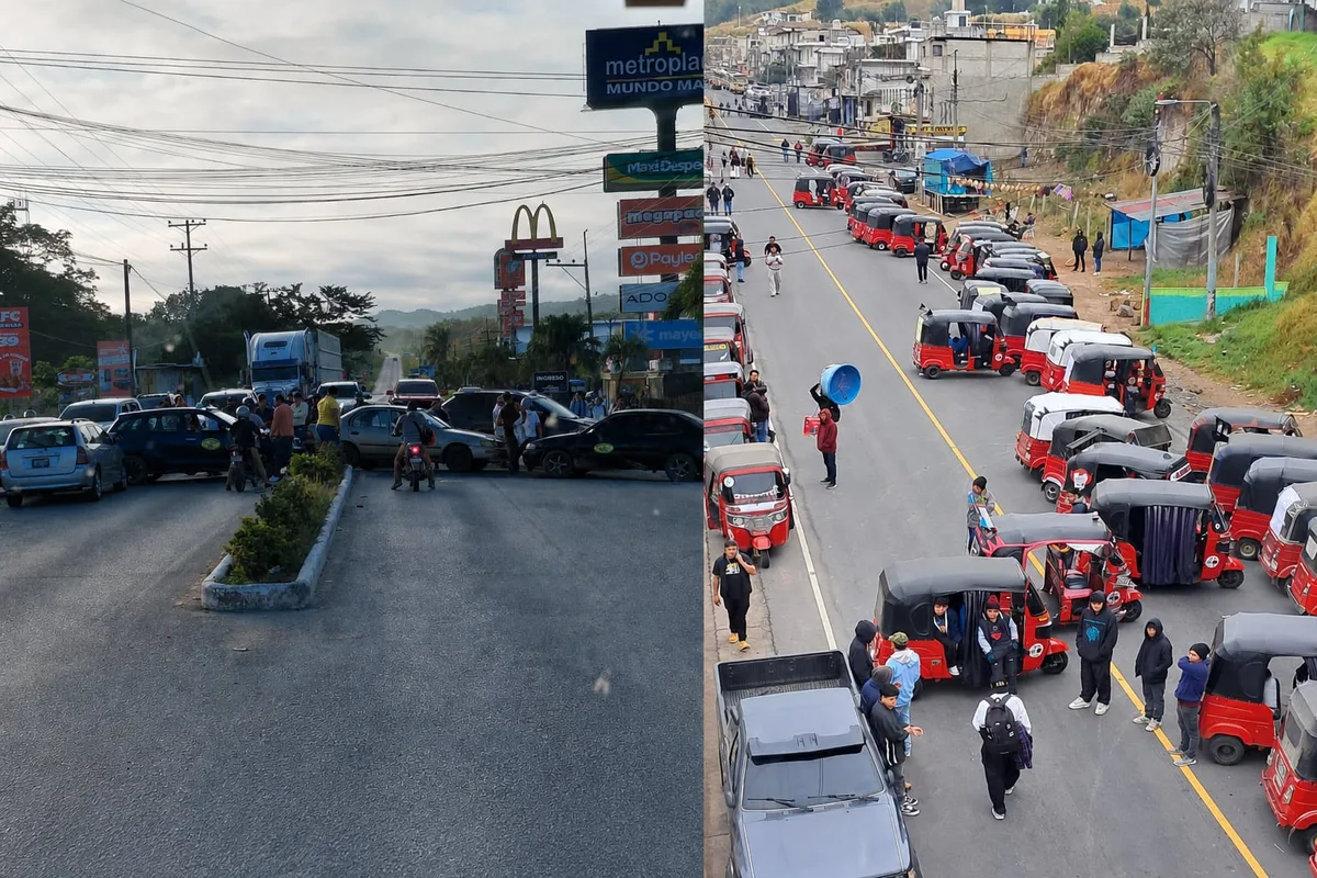 El paro de transportistas mantiene 14 bloqueos en las rutas de Guatemala