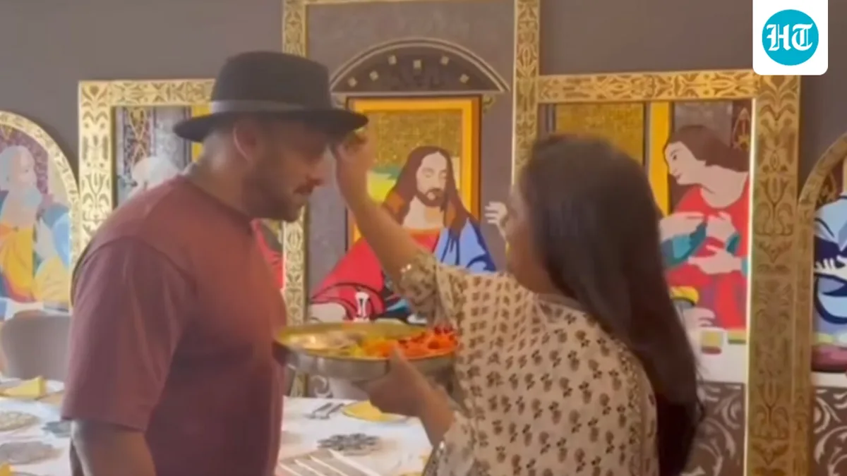 'Most secular video on internet today': Internet loves it as Arpita ties rakhi to Salman Khan in front of Jesus' picture
