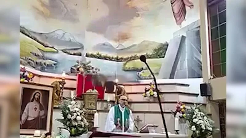 Priest fatally wounded by falling crucifix