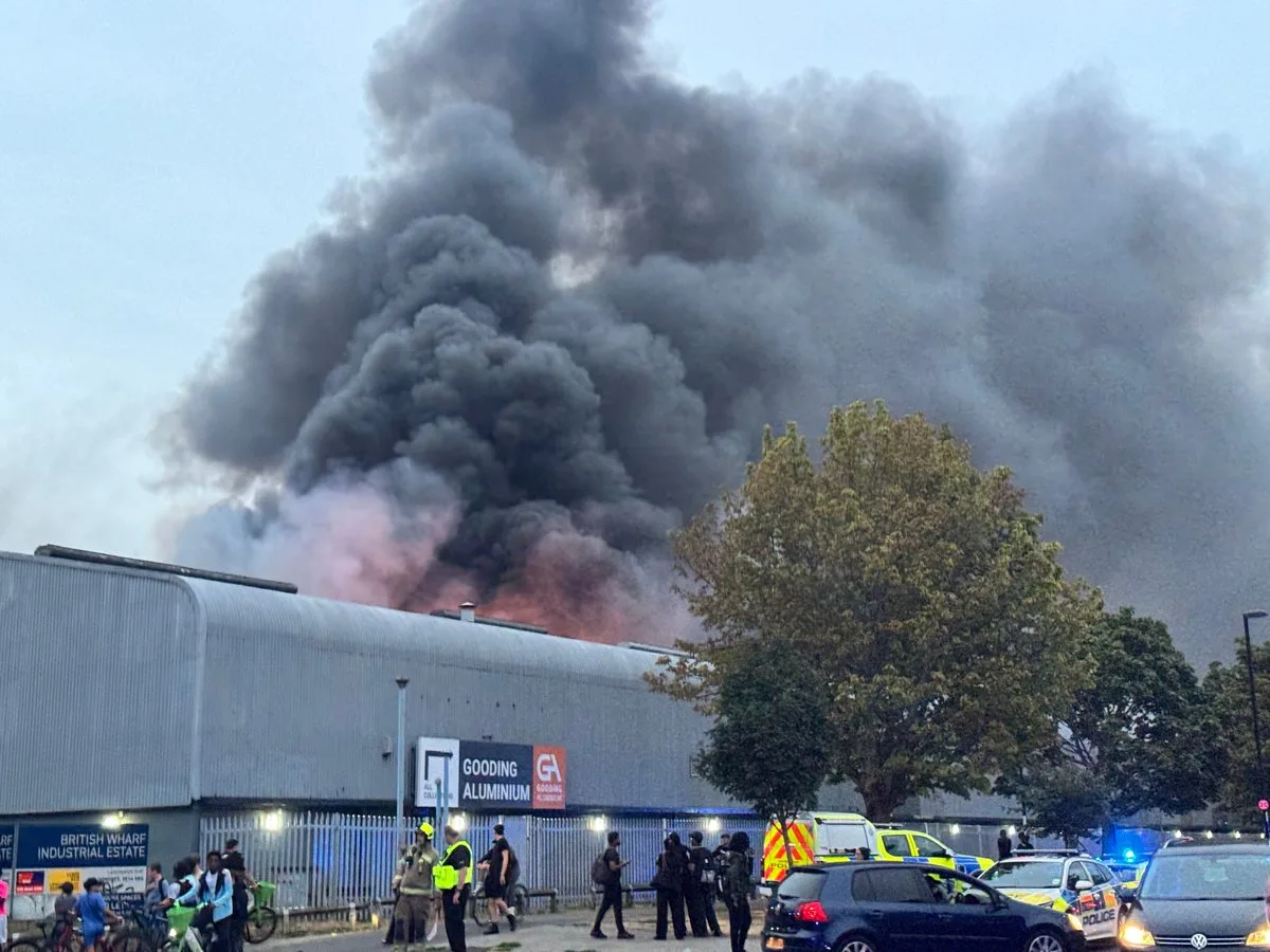 Firefighters tackle huge blaze at a waste facility in Deptford