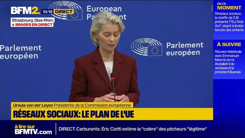 Interdiction des réseaux sociaux: le Kids Act tient compte de la décision du Conseil constitutionnel français, déclare Ursula von der Leyen
