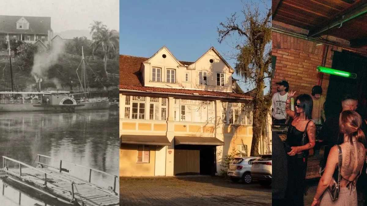 FOTOS: Antigo porto onde imigrantes alemães chegavam de barco após longas viagens vira novo ponto da música eletrônica em local histórico de SC