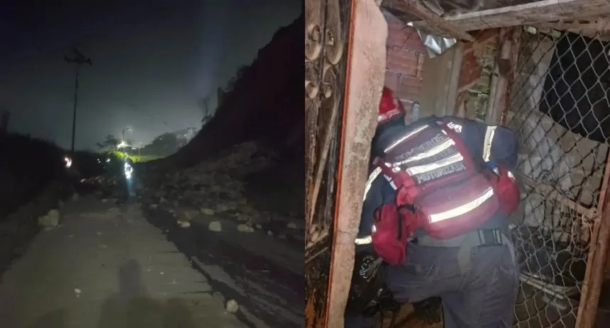 Casas colapsadas, deslizamientos de tierra y árboles caídos: Lluvias causaron caos en Caracas la noche de este 17Ago