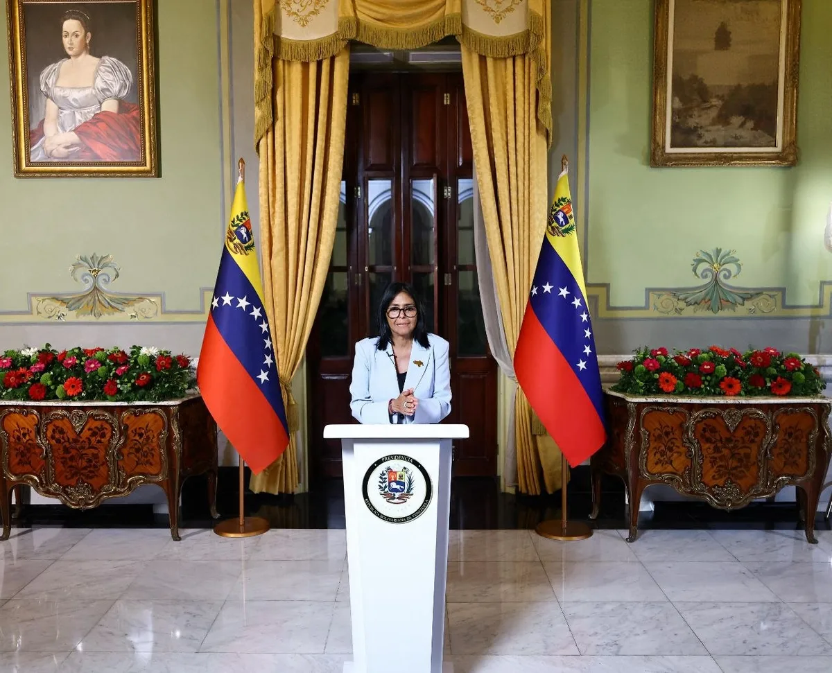 VIDEO: Delcy intentó venderle a los venezolanos en seis minutos un pacto con EEUU que durará 25 años