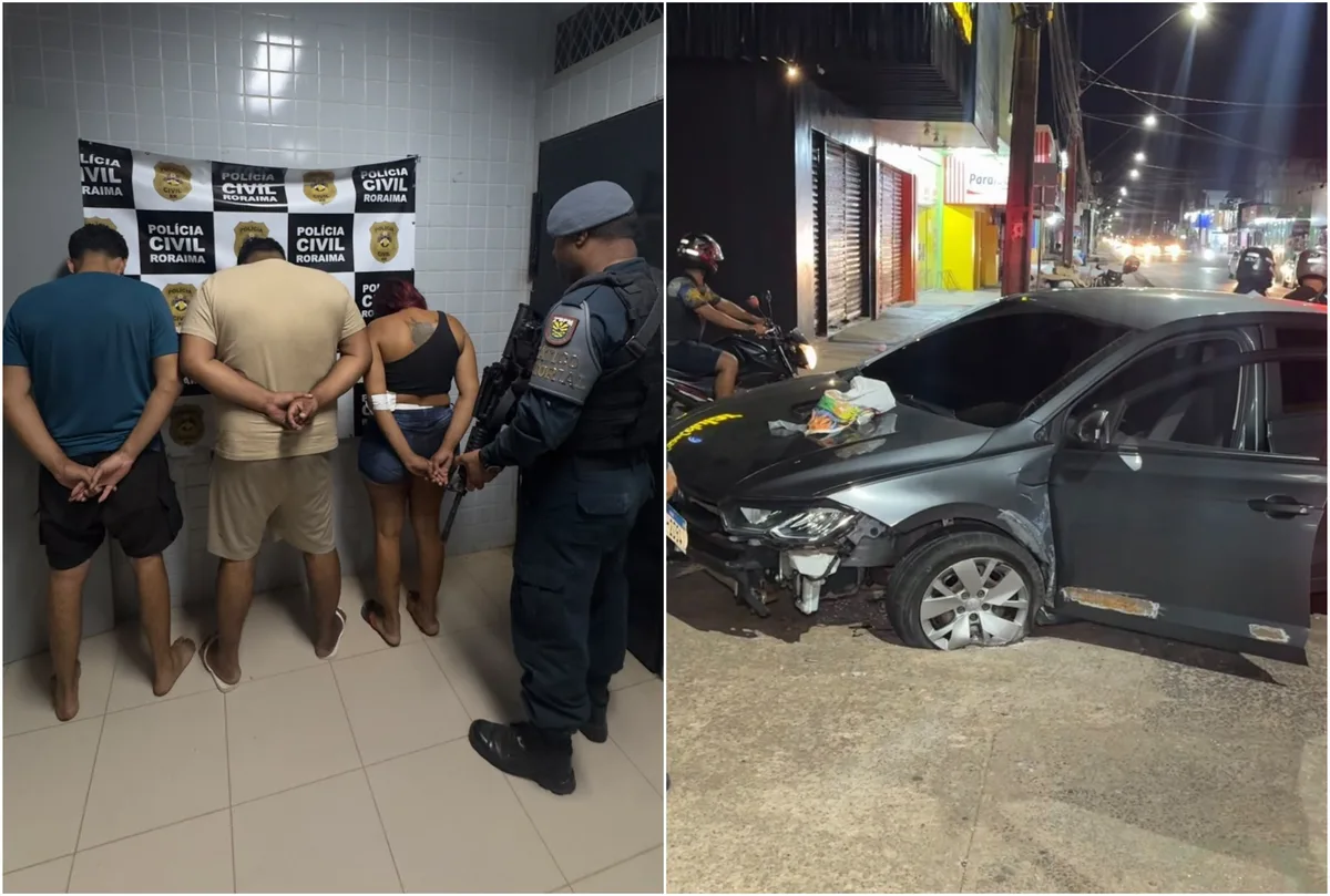 Trio é preso suspeito de tráfico de drogas após perseguição com tiro disparado em Boa Vista
