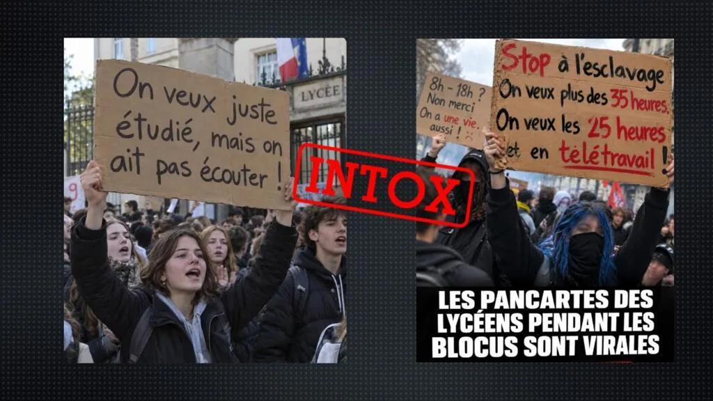Attention à ces fausses pancartes créées par l'IA pour décrédibiliser les lycéens