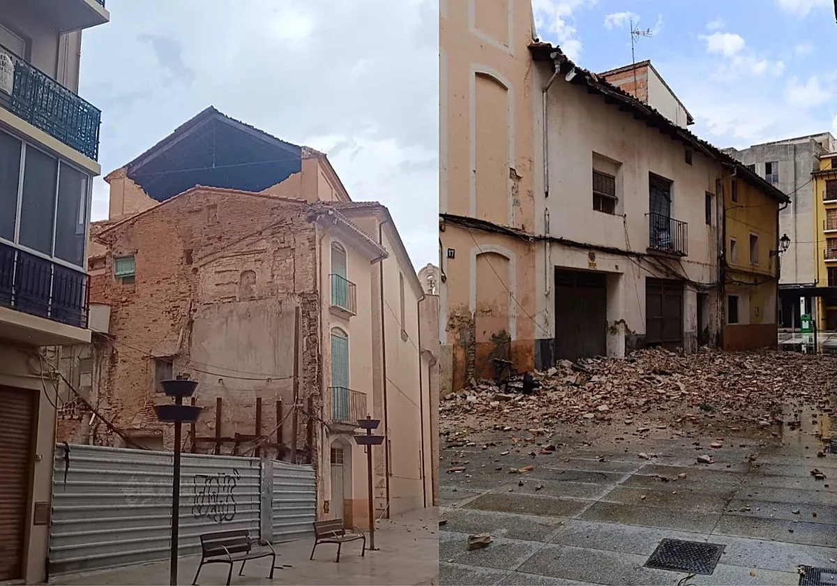 Una tromba de agua y rachas de viento de 143 km/h revientan el techo de una iglesia en Alzira