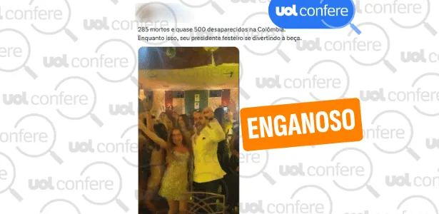 Vídeo de presidente da Colômbia em festa é anterior a terremoto
