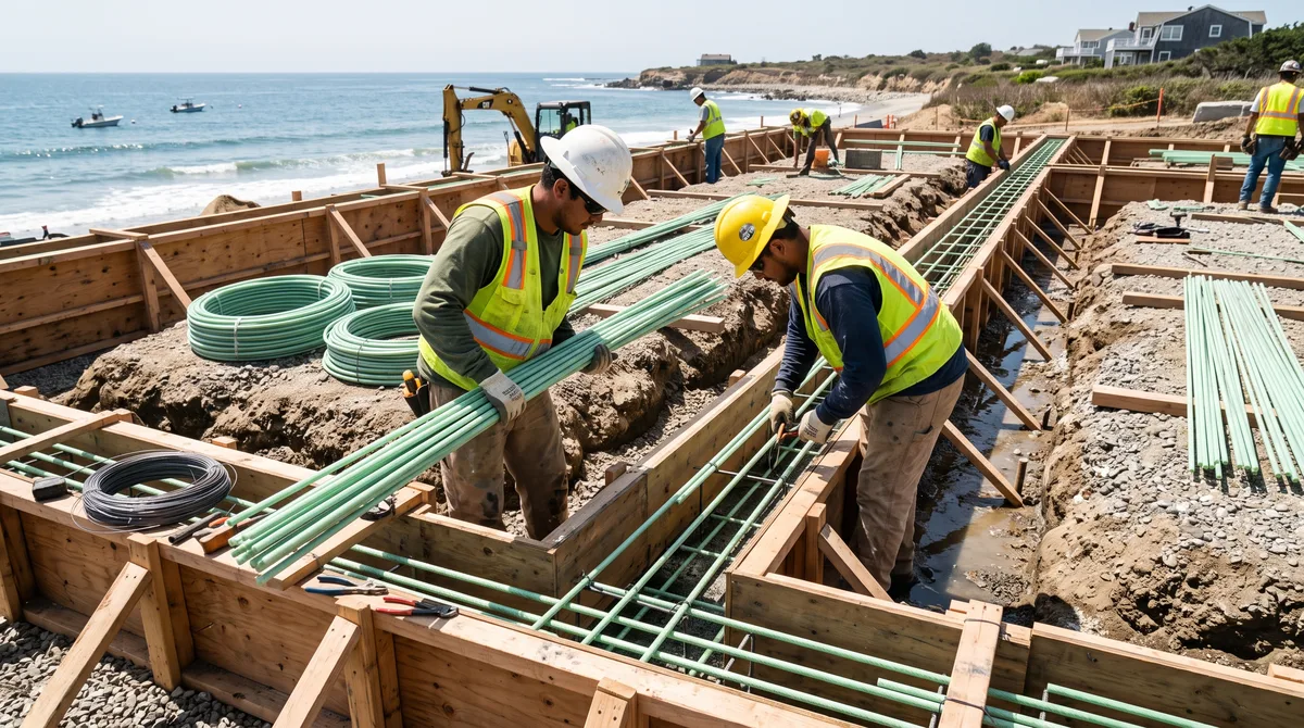 A barra amarela ultraleve que não enferruja nunca está expulsando o aço das fundações no litoral e garante obras livres de rachaduras por infiltração