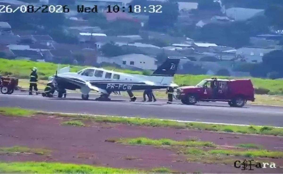 Susto no ar: avião com cinco pessoas sofre pane e faz pouso de emergência em Cascavel; veja vídeo