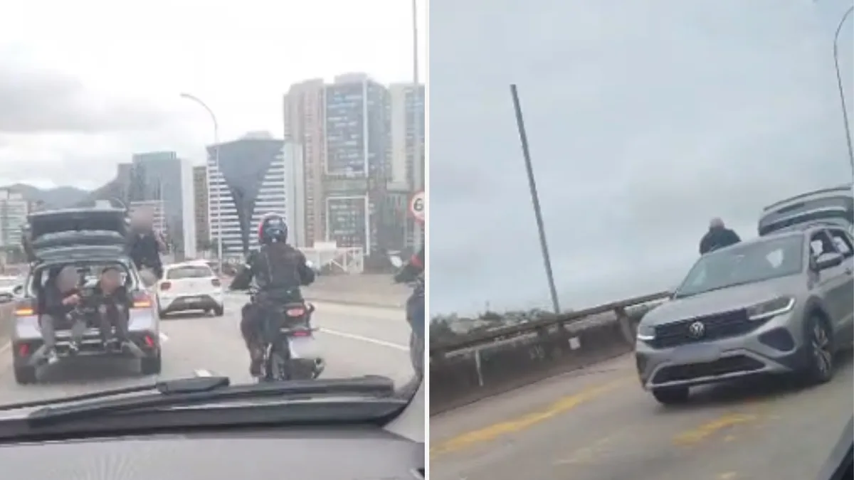 Vídeo de carro com homens em porta-malas na Terceira Ponte chama a atenção