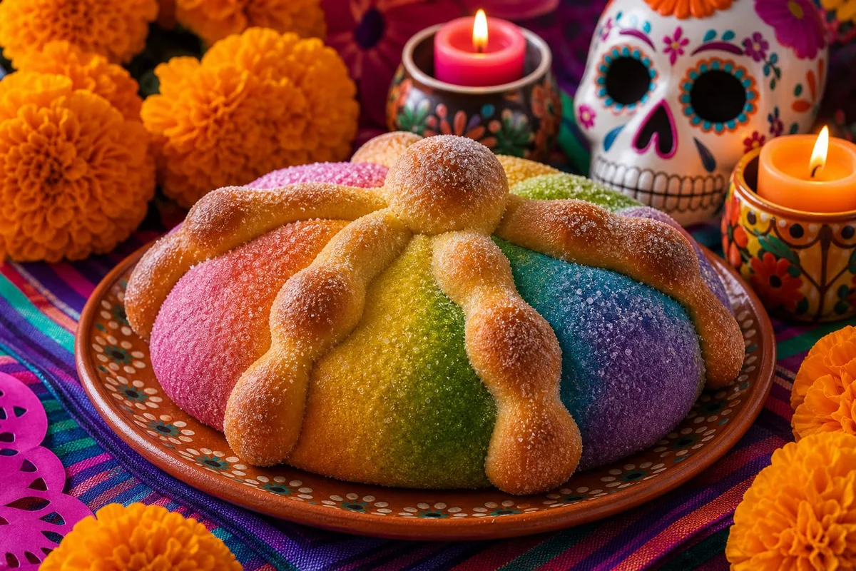 Pan de muerto de arcoíris: la receta colorida que le dará un giro a la tradición
