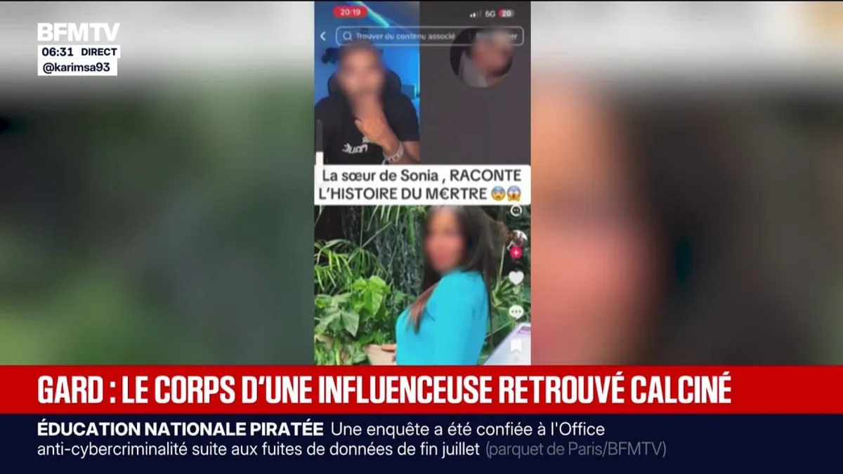 Corps calciné découvert dans le Gard: "probabilité" que ce corps soit celui de l'influenceuse Sonia Bellina selon la procureure