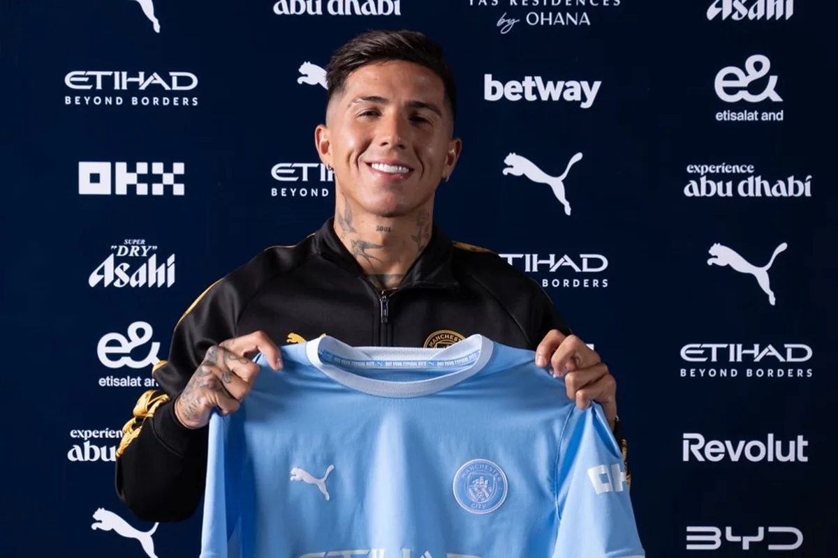 El video con el que Enzo Fernández fue presentado por Manchester City y la reacción de Erling Haaland