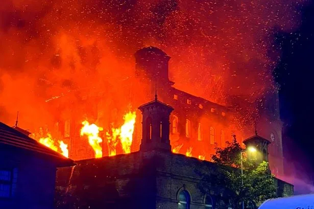 Massive blaze rips through Yorkshire landmark with warning to keep windows closed