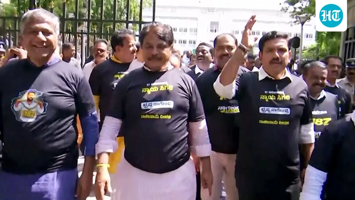 BJP leaders detained during march to Vidhan Soudha seeking Minister B Nagendra's removal