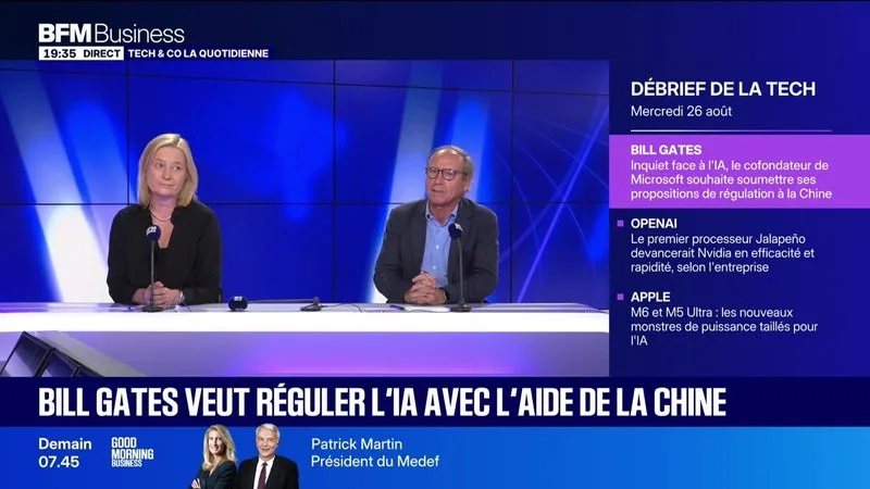 Bill Gates veut réguler l'IA avec l'aide de la Chine - 26/08