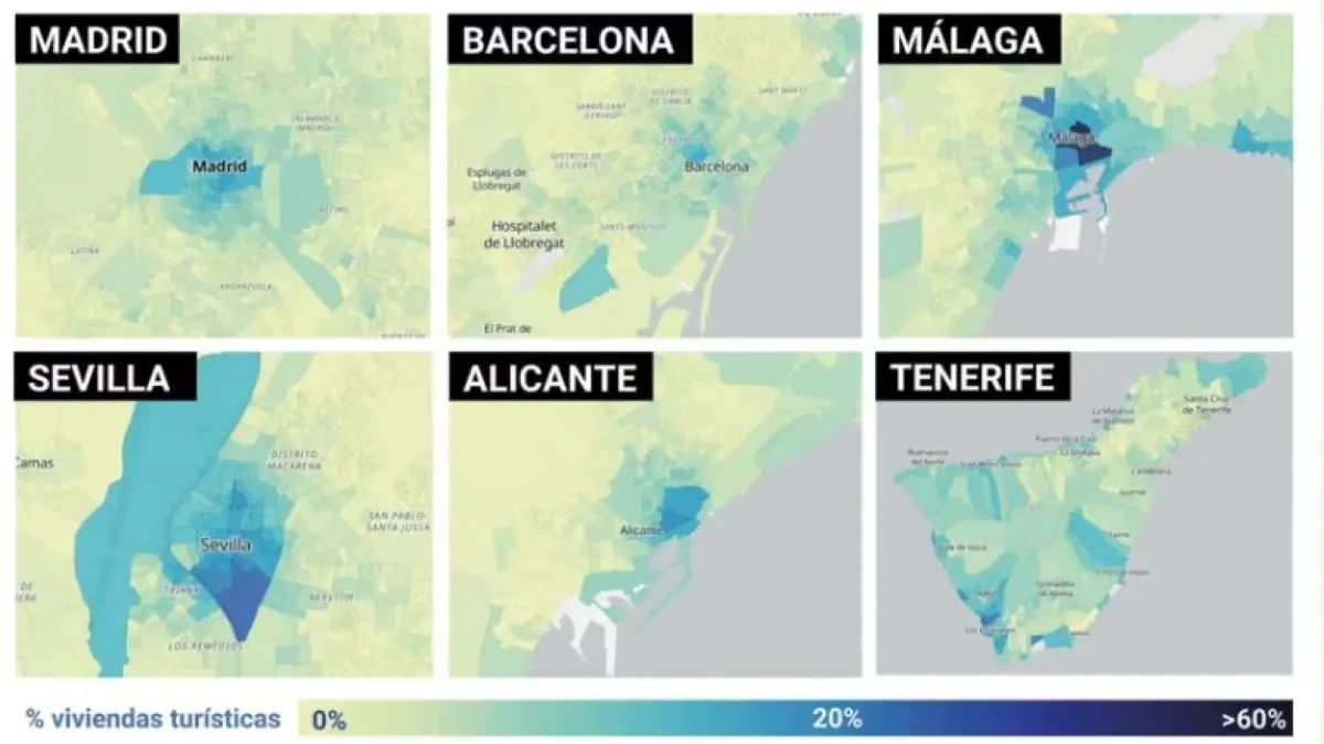 El mapa de los pisos turísticos en España: las ciudades y comunidades con más viviendas estas vacaciones de verano