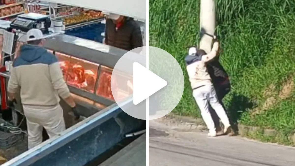 Discussão dentro de mercado por causa de carne termina com ataque de açougueiro com faca contra cliente em SC