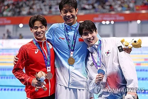 [아시안게임] 황선우, 자유형 200ｍ 은…'한국신' 혼성 혼계영 동(종합2보)