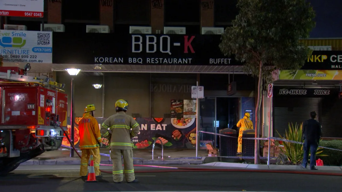 Teenager hospitalised with burns after allegedly setting fire to Korean BBQ in Springvale