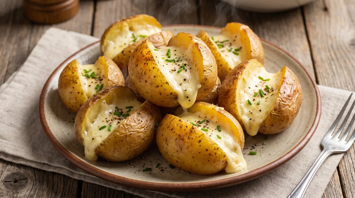 Receta de papas rellenas con queso crema, rápida y fácil