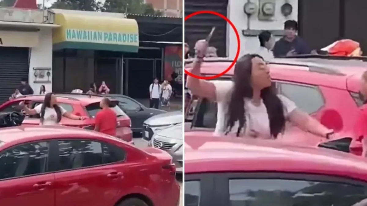 Mujer es bautizada como ‘Lady Navajas’ tras amenazar a un conductor en Oaxaca: presumió influencias durante una pelea vial