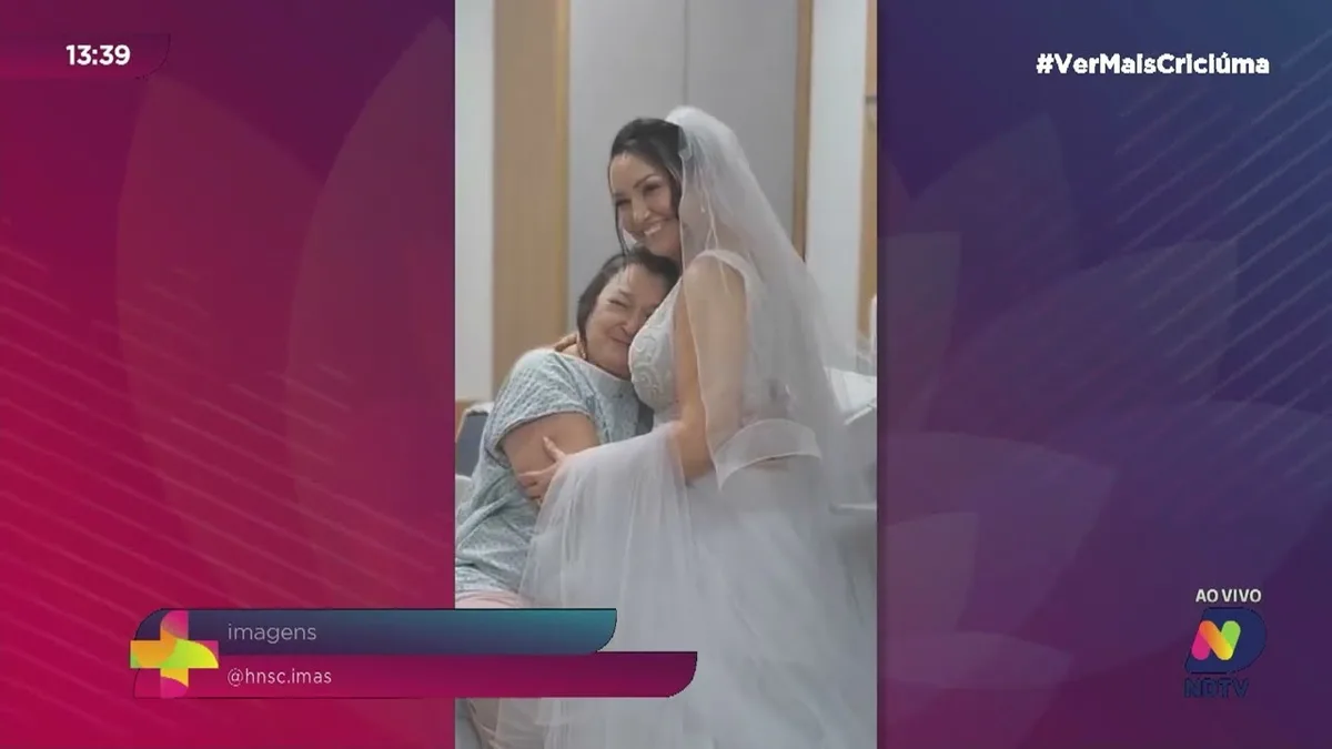 Noiva visita mãe no hospital logo após dizer sim no altar