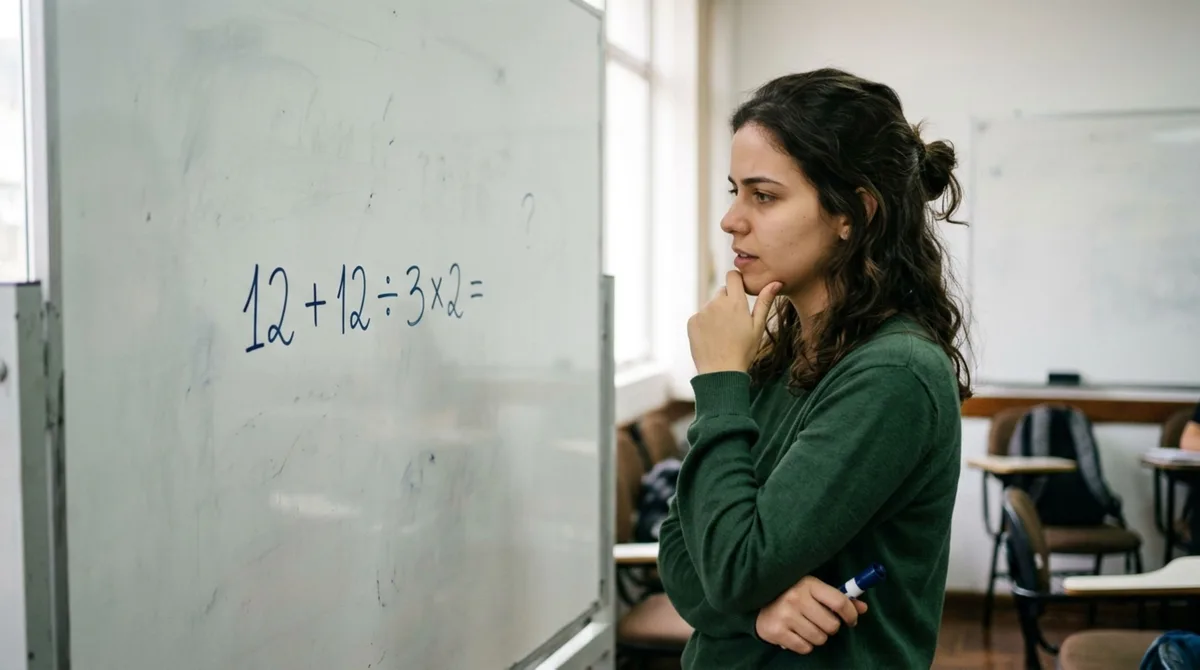 Você consegue resolver 12 + 12 ÷ 3 × 2 de cabeça?