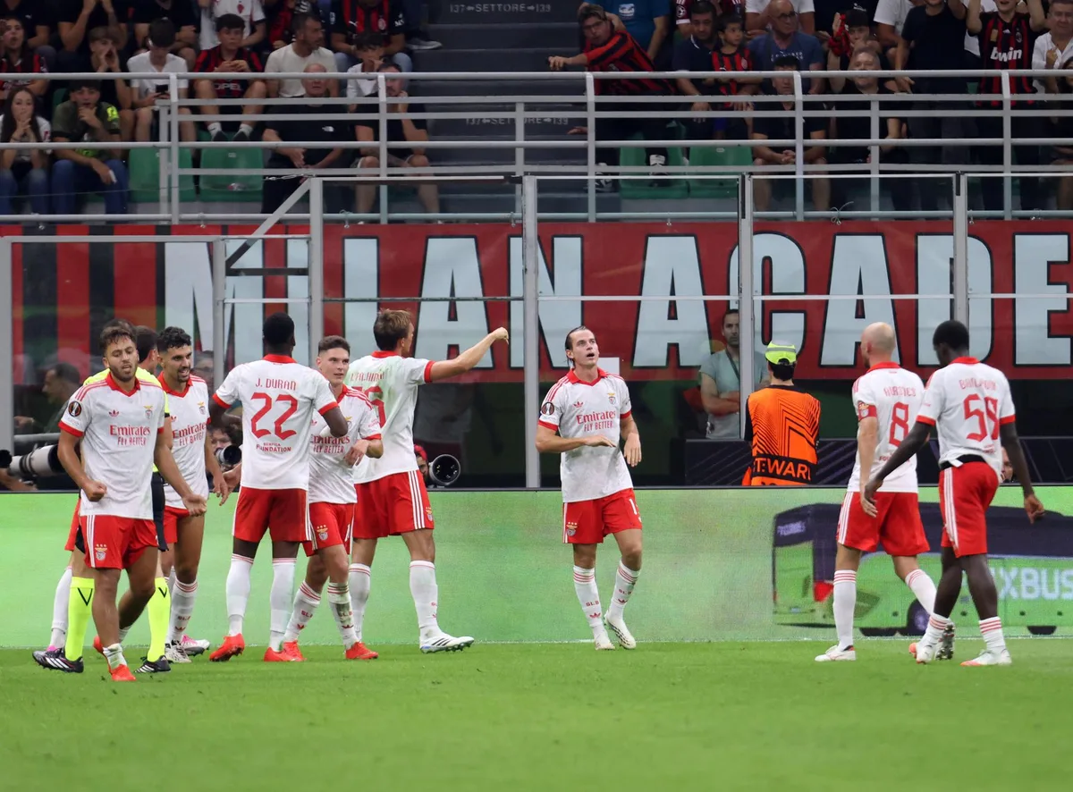 ¡Golpe en San Siro! Benfica consiguió una victoria histórica en la Europa League frente al Milan