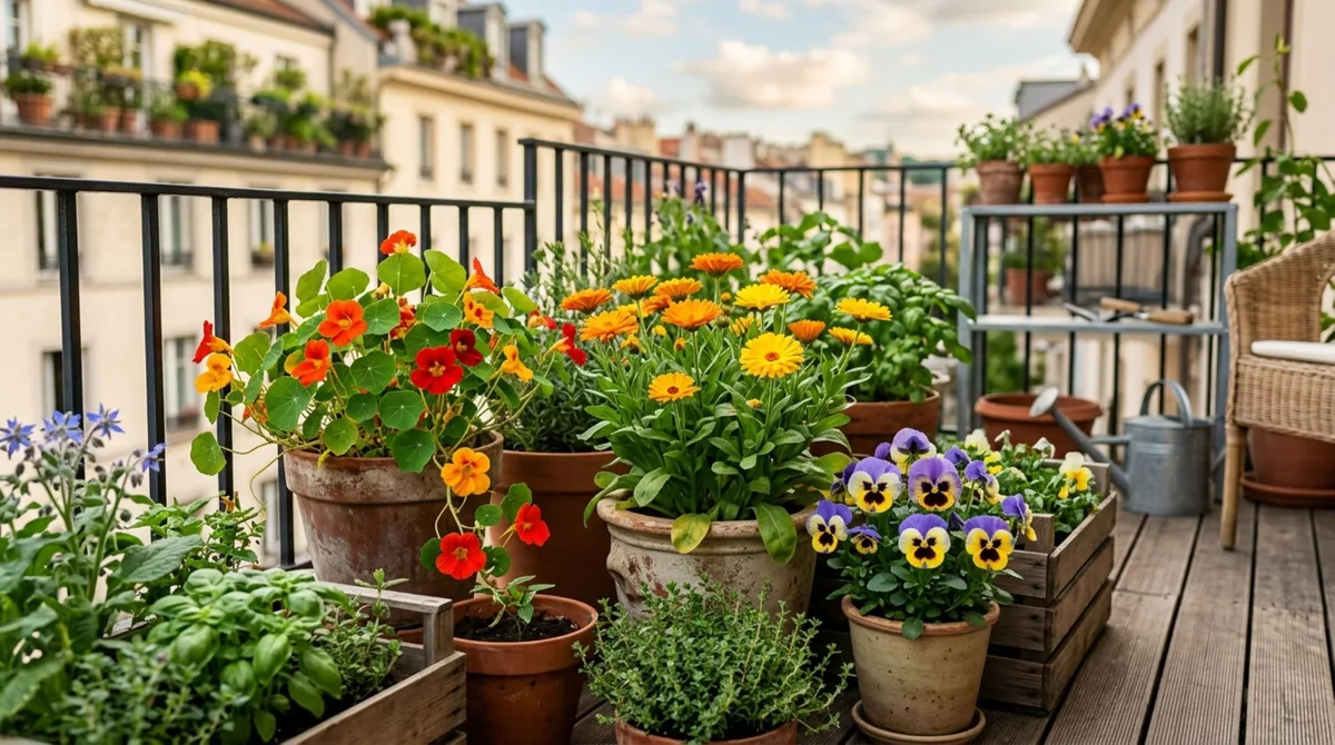 Lucre cultivando flores coloridas na varanda de casa para vender a confeitarias e restaurantes