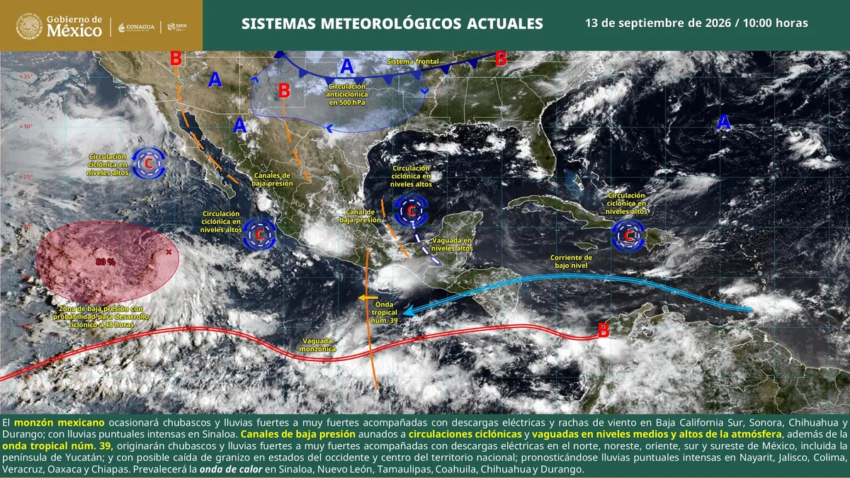 Clima en Península de Yucatán: Onda tropical 39 traerá hasta 39°C