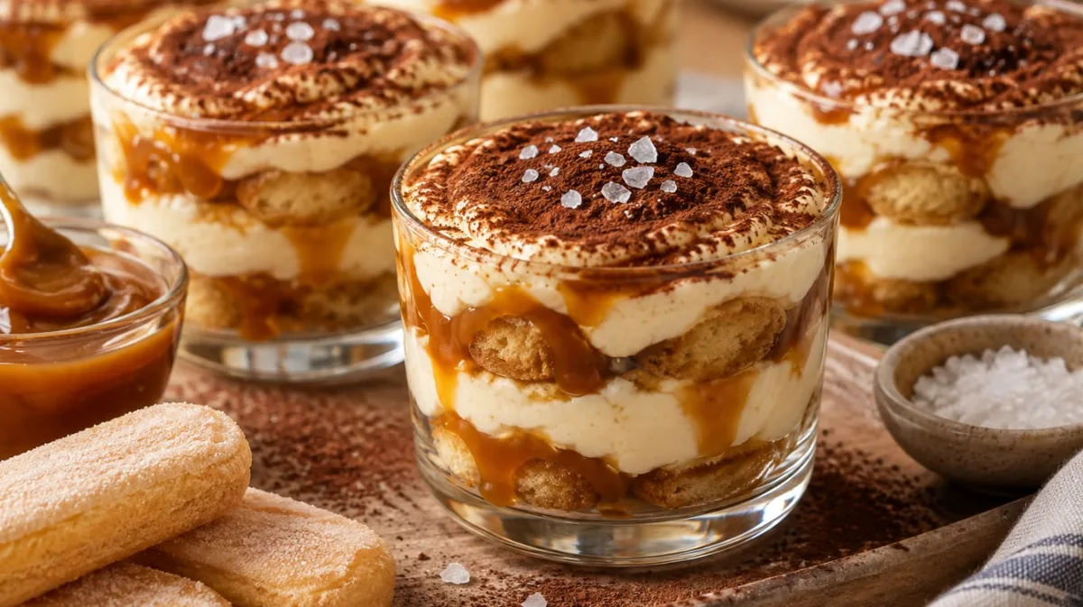Con 200 g de mascarpone y 100 g de vainillas: la receta de tiramisú con caramelo salado que rinde 6 copas