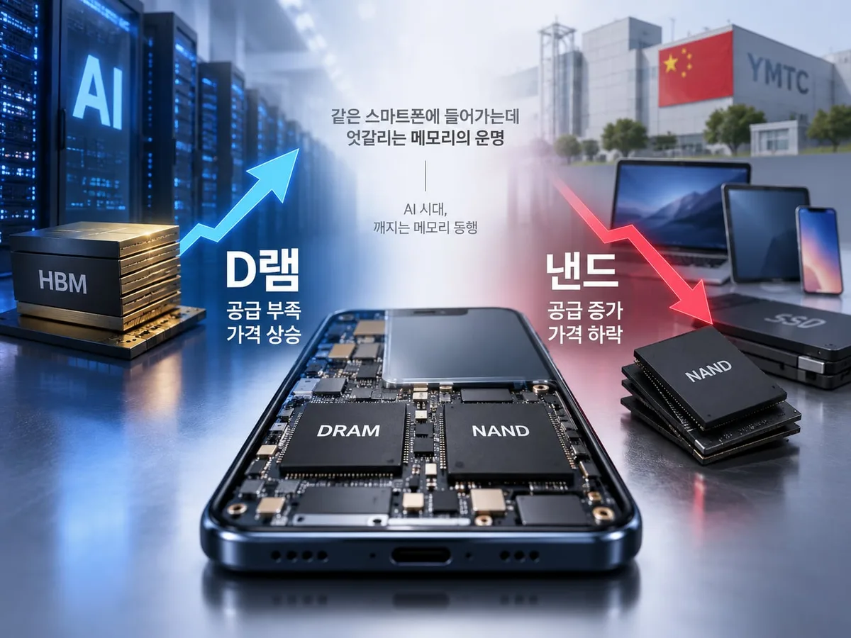 AI 쏠림에 D램·낸드 ‘메모리 동행’ 공식 깨졌다