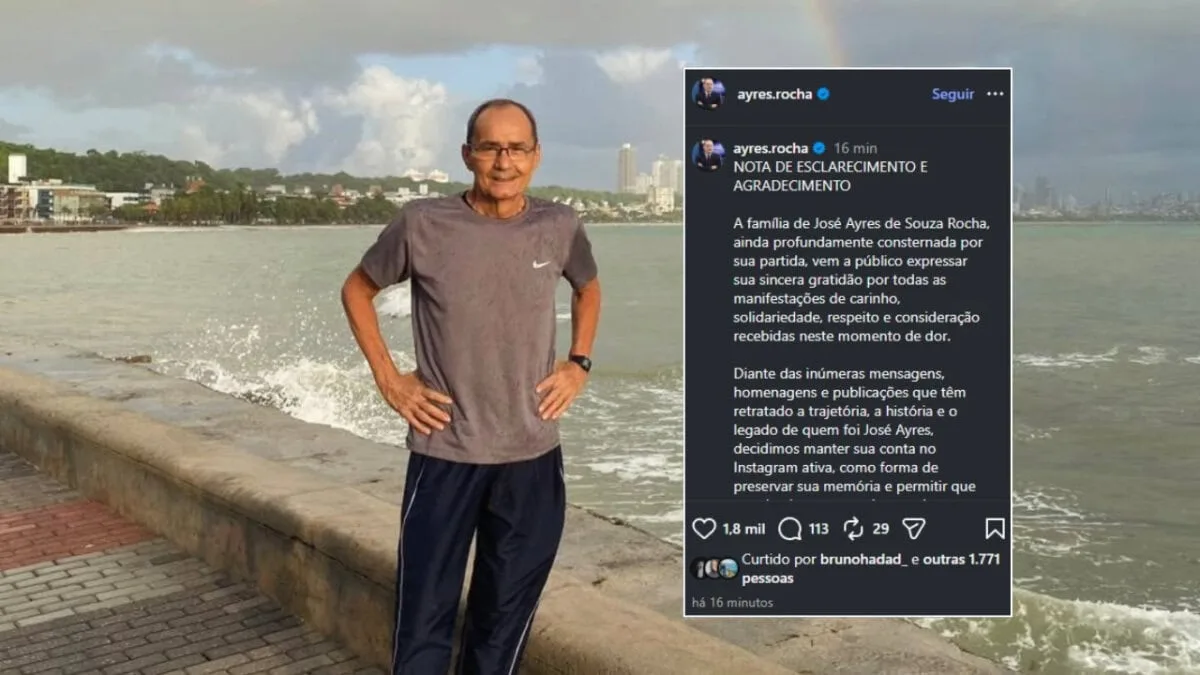 Família de Ayres Rocha agradece homenagens e manterá Instagram