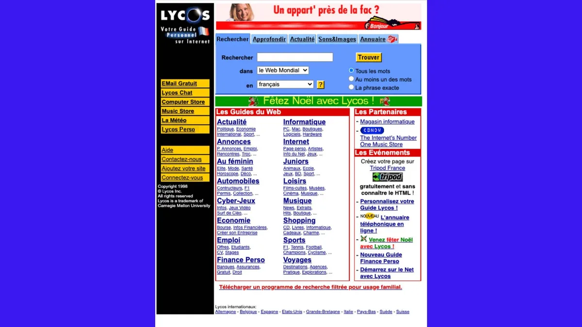 "Va chercher!": laminé par Google, le moteur de recherche culte des années 1990 Lycos ressuscite pour 35.300 euros
