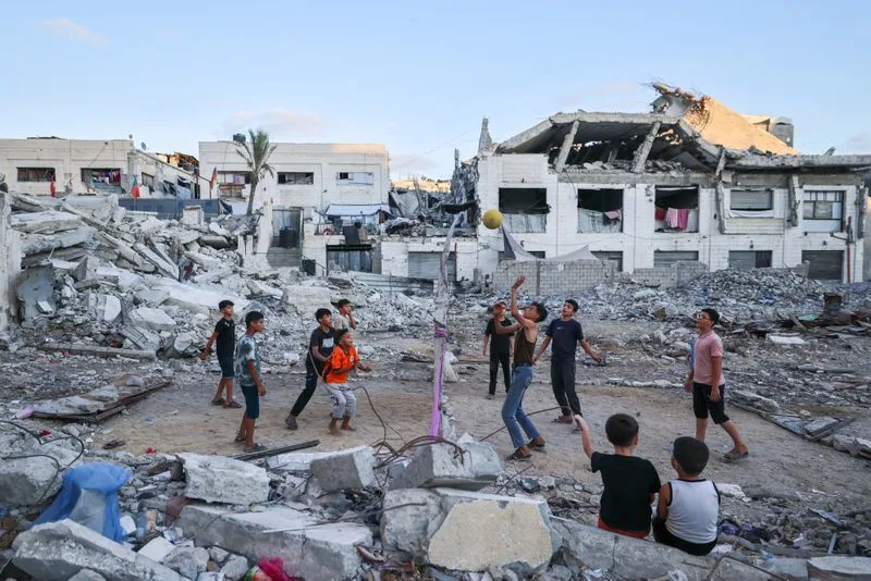 IN PICTURES: Children find play amid Gaza’s ruins, and more from around the world