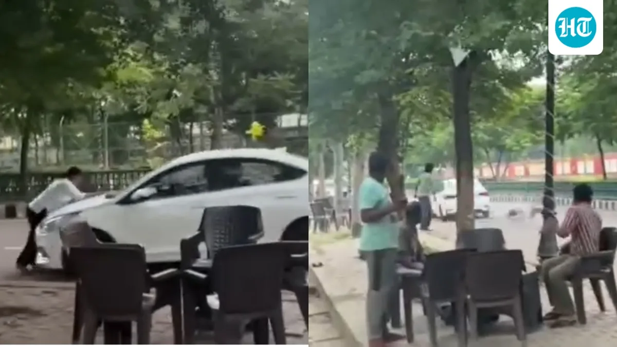 Lucknow woman jumps on moving car over dispute with friend, dragged on bonnet: ‘Gaadi roko’ | Video