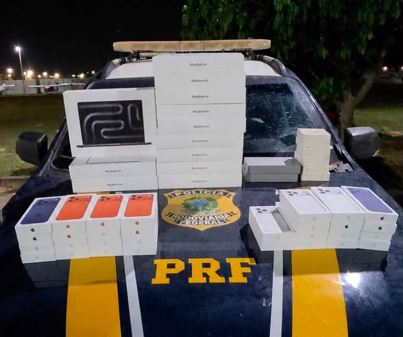 PRF apreende 30 iPhones e outros eletrônicos sem documentação