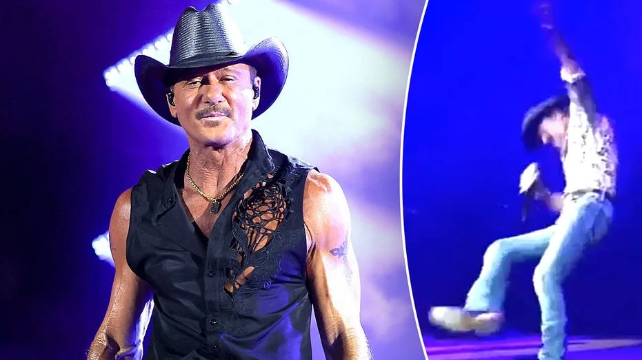 Tim McGraw takes hard fall onstage during concert