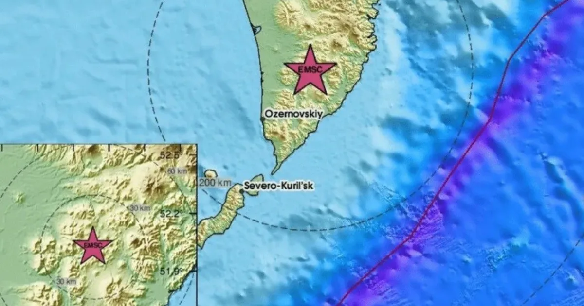Un terremoto de magnitud 6,9 sacudió el sur de Kamchatka, en Rusia